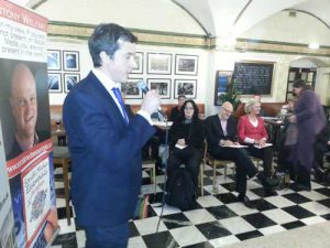 Tom Mallens at his book launch on March 24th at the IoD