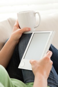 Young Woman Reading an eBook